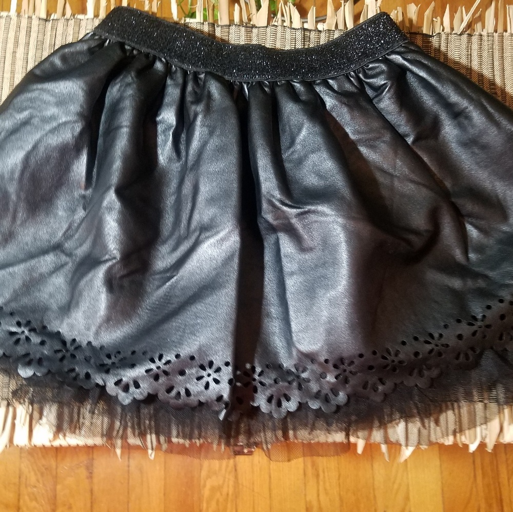 Black faux leather skirt Size 10-12
